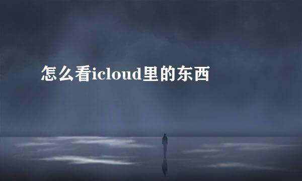 怎么看icloud里的东西