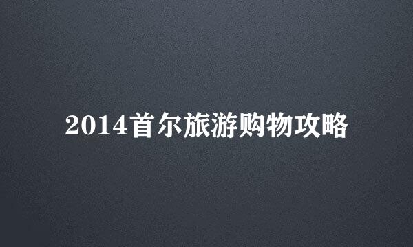 2014首尔旅游购物攻略