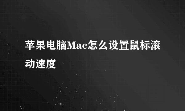 苹果电脑Mac怎么设置鼠标滚动速度