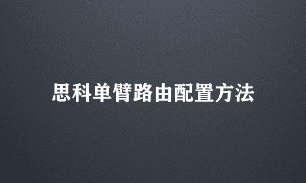 思科单臂路由配置方法