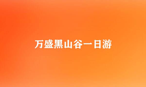 万盛黑山谷一日游