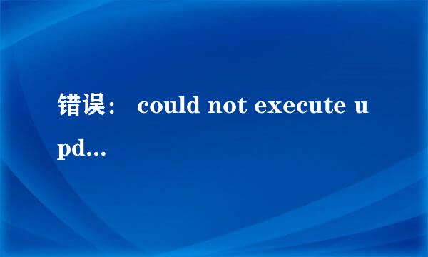 错误： could not execute update query