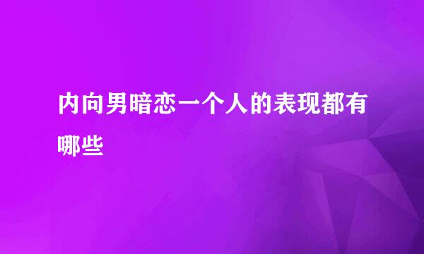 内向男暗恋一个人的表现都有哪些