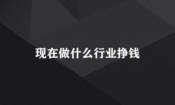 现在做什么行业挣钱