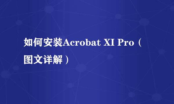 如何安装Acrobat XI Pro（图文详解）