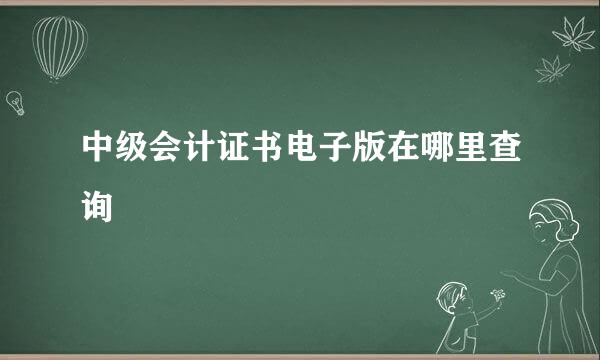 中级会计证书电子版在哪里查询