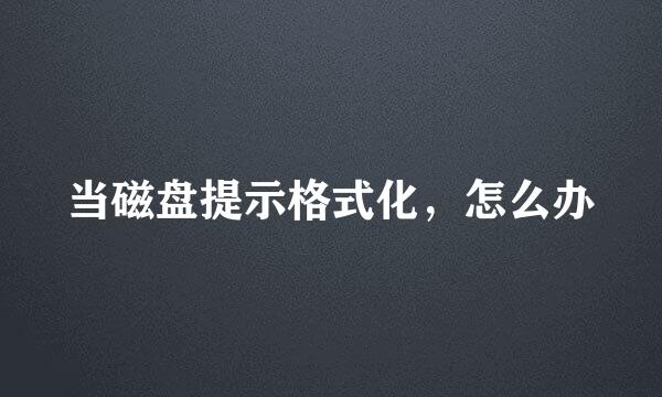 当磁盘提示格式化，怎么办