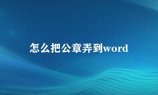 怎么把公章弄到word