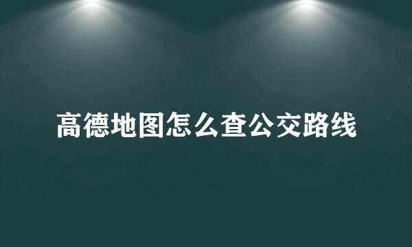 高德地图怎么查公交路线