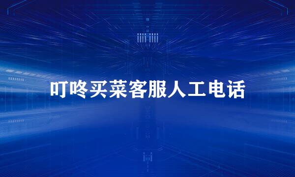 叮咚买菜客服人工电话