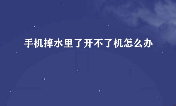手机掉水里了开不了机怎么办