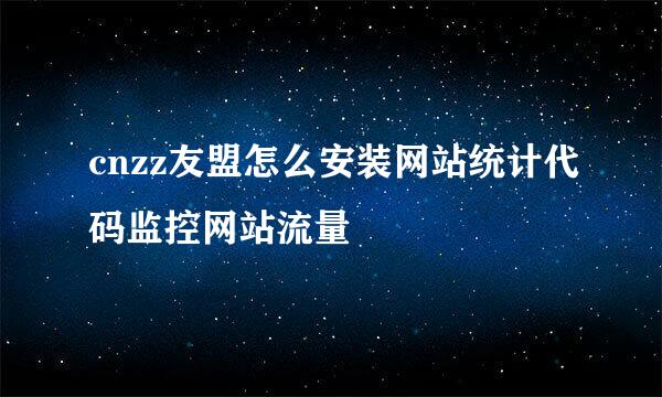 cnzz友盟怎么安装网站统计代码监控网站流量