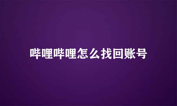 哔哩哔哩怎么找回账号