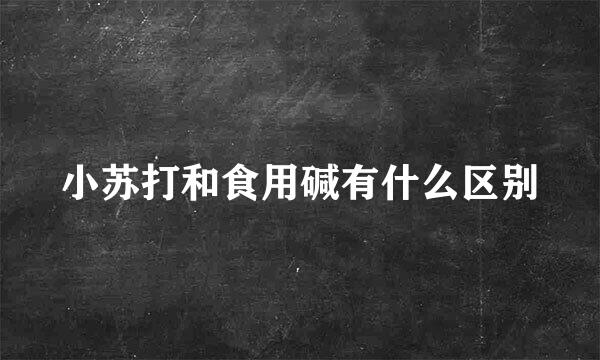 小苏打和食用碱有什么区别