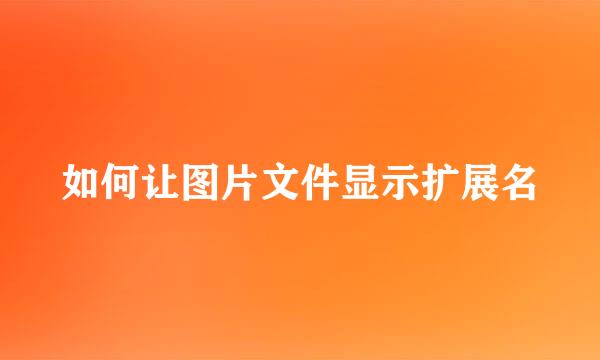 如何让图片文件显示扩展名