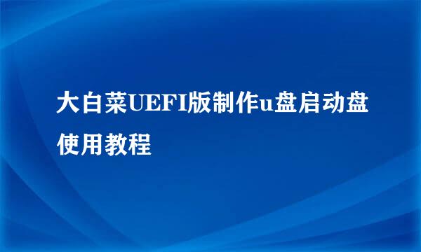 大白菜UEFI版制作u盘启动盘使用教程