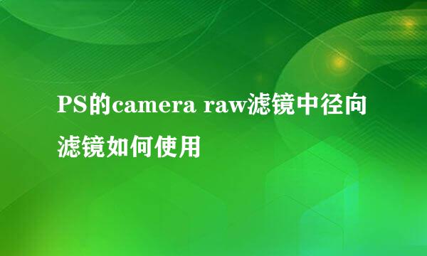 PS的camera raw滤镜中径向滤镜如何使用