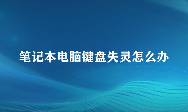 笔记本电脑键盘失灵怎么办