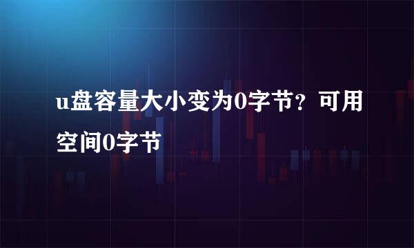 u盘容量大小变为0字节？可用空间0字节