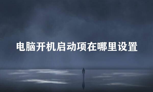 电脑开机启动项在哪里设置
