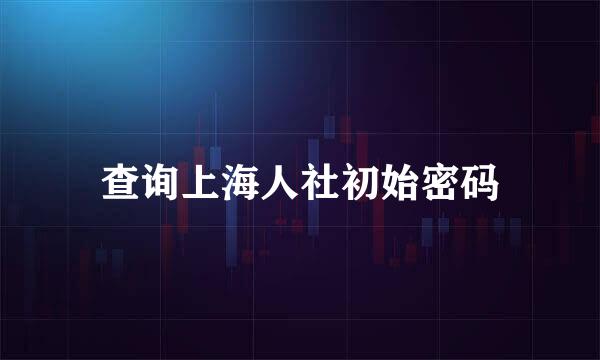 查询上海人社初始密码