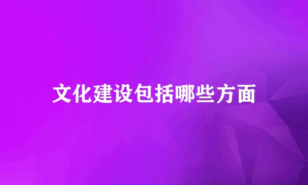 文化建设包括哪些方面