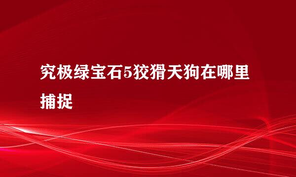 究极绿宝石5狡猾天狗在哪里捕捉
