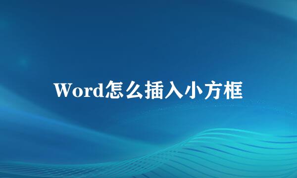 Word怎么插入小方框