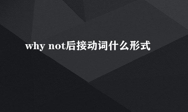 why not后接动词什么形式