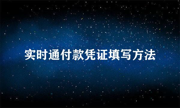 实时通付款凭证填写方法