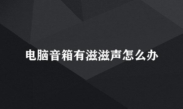 电脑音箱有滋滋声怎么办