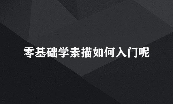 零基础学素描如何入门呢