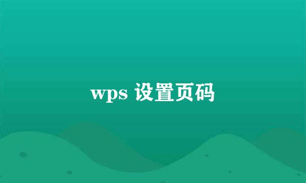 wps 设置页码