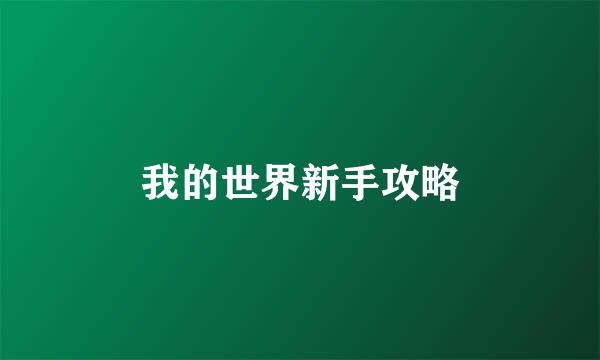我的世界新手攻略