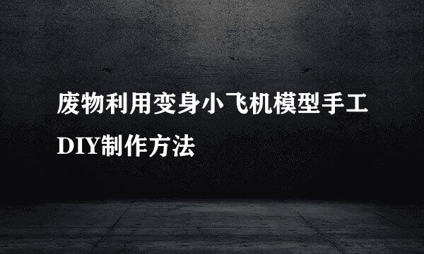 废物利用变身小飞机模型手工DIY制作方法