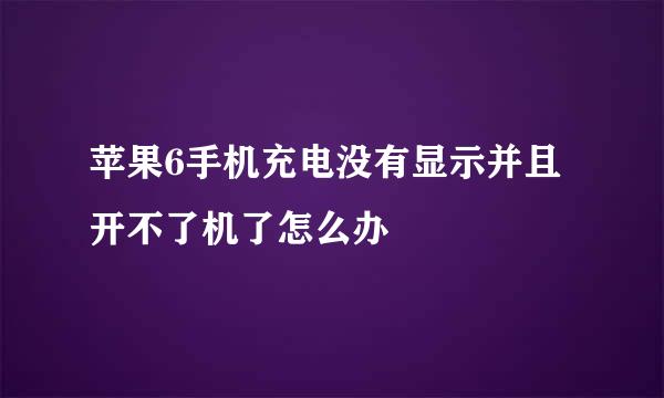 苹果6手机充电没有显示并且开不了机了怎么办