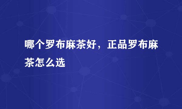 哪个罗布麻茶好，正品罗布麻茶怎么选