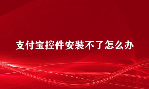 支付宝控件安装不了怎么办