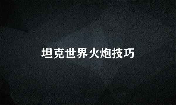 坦克世界火炮技巧