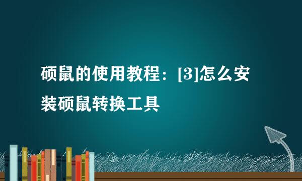 硕鼠的使用教程：[3]怎么安装硕鼠转换工具