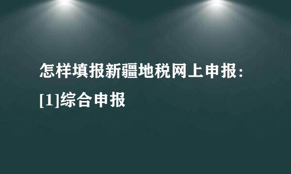 怎样填报新疆地税网上申报：[1]综合申报