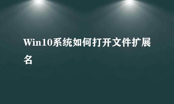 Win10系统如何打开文件扩展名