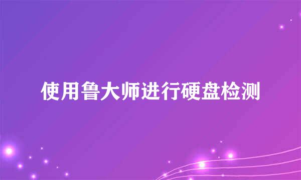 使用鲁大师进行硬盘检测