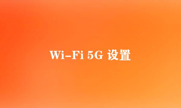 Wi-Fi 5G 设置