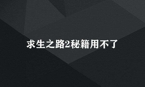 求生之路2秘籍用不了