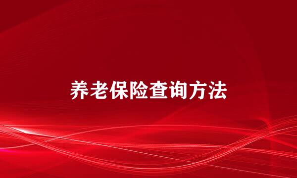 养老保险查询方法