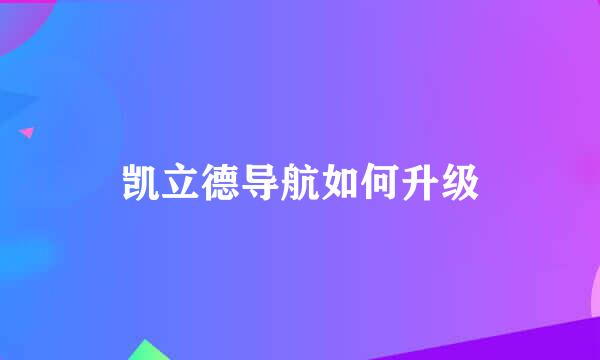 凯立德导航如何升级