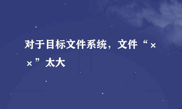 对于目标文件系统，文件“××”太大