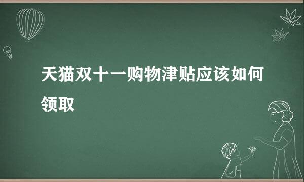 天猫双十一购物津贴应该如何领取