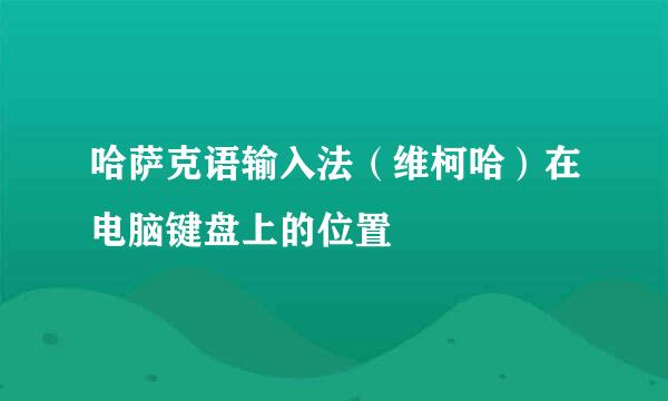 哈萨克语输入法（维柯哈）在电脑键盘上的位置